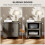 (Grey, Engineered Wood) Nordic Bedside Table with Sliding Doors, Grey 5