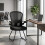 (Black, Mesh) Reception Chair with Flip Armrest & Mesh Back 2