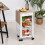 Drop-Leaf Kitchen Cart with 3 Baskets & Wheels 2