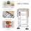 Drop-Leaf Kitchen Cart with 3 Baskets & Wheels 6