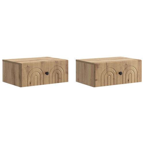 VidaXL vidaXL Wall-Mounted Bedside Cabinet 2 pcs Artisan Oak Engineered Wood