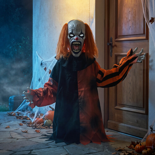 Homcom HOMCOM Animated Halloween Clown with Face Changing Animatronics 1