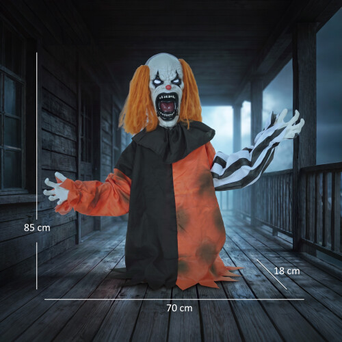 Homcom HOMCOM Animated Halloween Clown with Face Changing Animatronics 2