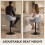 Homcom HOMCOM Bar Stools Adjustable Height Backrest Set of 2, Grey 6