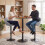 Homcom HOMCOM Bar Stools Adjustable Height Backrest Set of 2, Grey 8