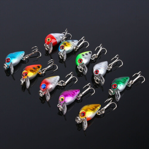 10 Stück Angelköder Arten von Elritze Fisch Barsch Tackle Haken Köder Crankbaits 1
