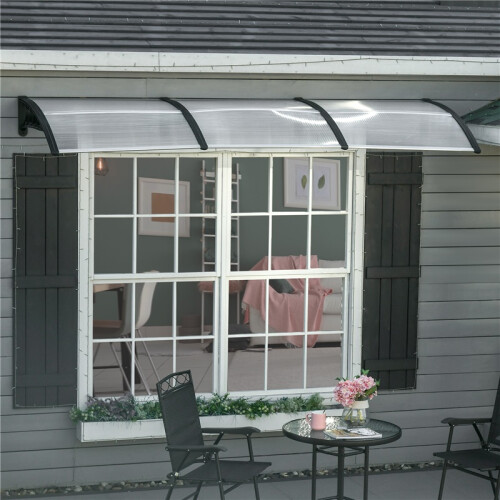 Front Door Canopy 303x96cm Clear Rain Shelter 1