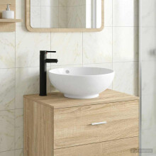 vidaXL Bathroom Wash Basin Matte Black 44 x 44 x 16 cm Metal