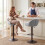Homcom HOMCOM Bar Stools Adjustable Height Backrest Set of 2, Grey 1