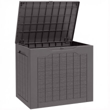97L Waterproof Plastic Garden Storage Box, Brown