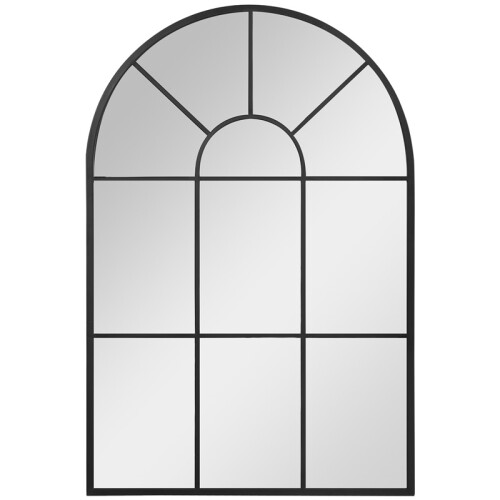 Modern Arched Wall Mirror 91x60cm Black