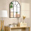 Modern Arched Wall Mirror 91x60cm Black 6