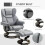 (LIGHT GREY, Polyurethane) 360 Swivel Recliner Chair with Footstool 5