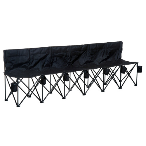 6-Seater Folding Camping Chair - Black