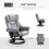 (LIGHT GREY, Polyurethane) 360 Swivel Recliner Chair with Footstool 6