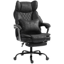 (Black, Leather) Leathaire Executive Office Chair – Black, 180kg Capacity