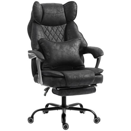 (Black, Leather) Leathaire Executive Office Chair – Black, 180kg Capacity