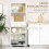 HOMCOM 4-Door Tall Kitchen Cupboard, White 4