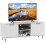 Modern White TV Stand for 55" TVs, 2 Shelves & 2 Cabinets 1