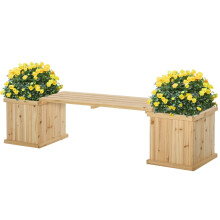 37L Wooden Planter & Bench Combo