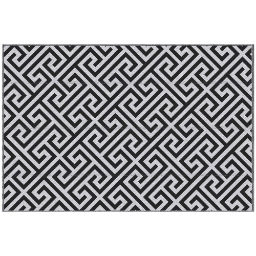 152x243cm Reversible Outdoor Rug – Black & White