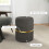 Velvet-Feel Storage Ottoman - Grey 5