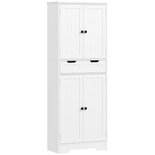 Tall Freestanding Bathroom Cabinet, White, 60x30x160cm
