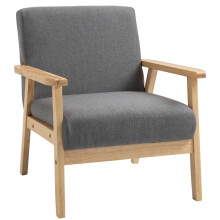 Minimalist Wooden Accent Chair with Padded Seat