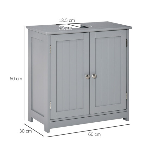 60x60cm Grey Under-Sink Storage Cabinet 2