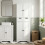 Tall Freestanding Bathroom Cabinet, White, 60x30x160cm 2