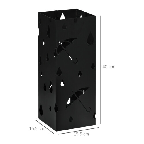 Steel Umbrella Stand with 4 Hooks & Drip Tray 2