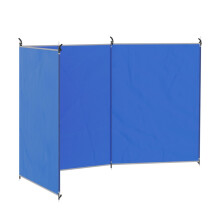 (Blue, Polyester) Outsunny Foldable Camping Windbreak 450x150cm