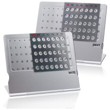 2Pack Desk Calendar, -Aluminum Alloy Perpetual Calendar, Adjustable Small Standing Monthly Desktop Calendar