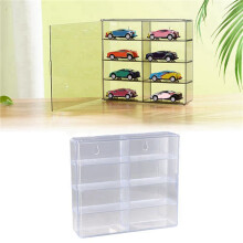 6X 1:64 für Hot Wheel Display Box Automodell Spielzeugschrank Rack für Hotwheel Cars Druckguss Aufbewahrung Staubdichte Display Box B