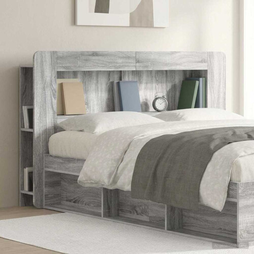 VidaXL vidaXL Headboard Cabinet with Storage Grey Sonoma Engineered Wood