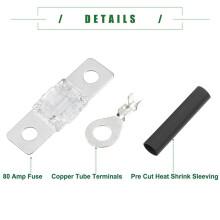 ANS Fuse Holder Kit for Dual Battery System, Fuse Holder, Tube Terminals, Pre Cut Heat Shrink Sleeving ,18 Set (80A)