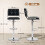 Homcom (Black) HOMCOM Adjustable Bar Stools Set of 2 with Backrest 3