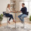 Homcom HOMCOM Adjustable Bar Stools Set of 2 with Backrest Grey 8