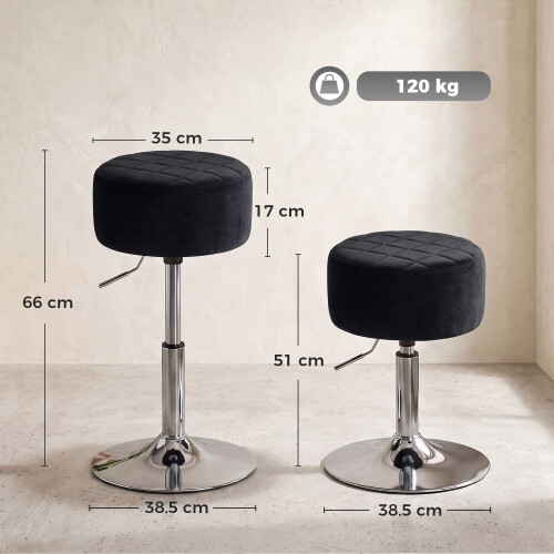 Homcom (Black) HOMCOM Bar Stool Adjustable Swivel 1 Piece 2