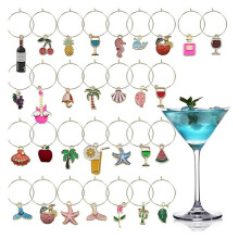90 Stück Weinglas-Anhänger, Getränkekennzeichnungen, Wein-Anhänger für Stielgläser, Markierungen, Glasanhänger, Partyzubehör zum Thema Strand