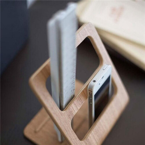 2X Remote Control Caddy Media Organizer, Coffee Table Remote Holder (Log Color)