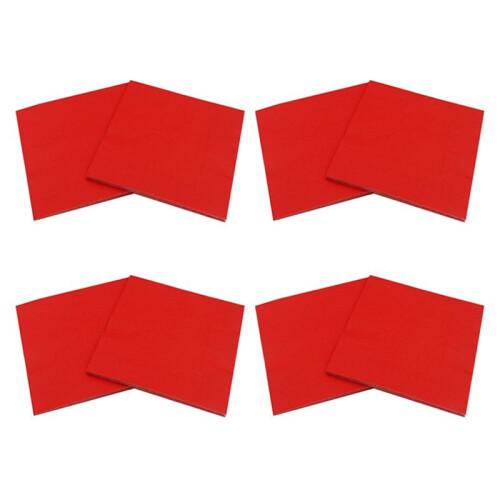 4 Einfarbig Bedruckte Papierserviette (Rot)