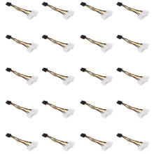20X A Dualer 4-Pin IDE auf 6-Pin PCI-E Grafikkarten-Stromanschlusskabeladapter