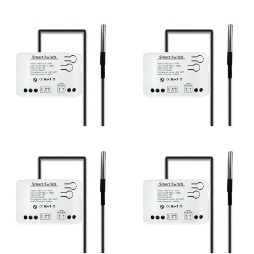 4X Tuya  Zigbee  with Temperature Sensor Passive Dry Contact Zigbee Relay Work with Home Assistant AC 85-250V 1