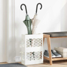 vidaXL Umbrella Stand White 28 x 12 x 41 cm Steel