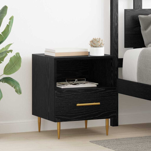 VidaXL vidaXL Bedside Table 2 pcs Black 40 x 35 x 47.5 cm Engineered Wood
