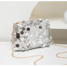 Exclusivo da Black Friday: Bolsa quadrada de lantejoulas que dita tendências em 2025 - Bolsa transversal glamourosa com alça