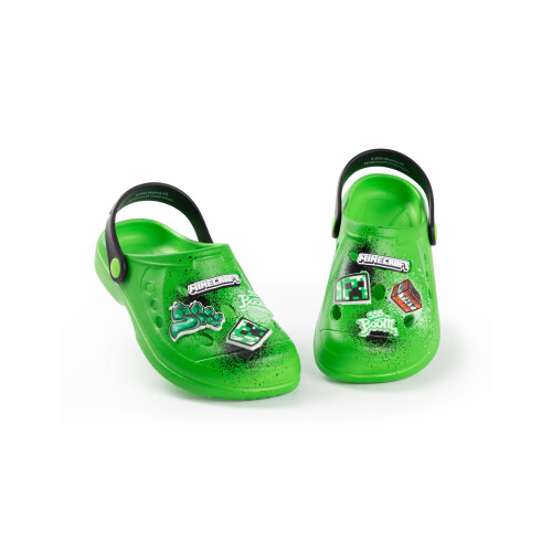 Minecraft (13 UK Child) Minecraft Clogs (Boys Green)