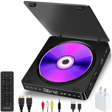 CD Player Home DVD/VCD Hd Video Dvd Player Hifi Stereo Speakers 1080P Portable DVD Player for TV(US Plug)