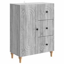 vidaXL Sideboard Grey Sonoma 66 x 34.5 x 90 cm Engineered Wood